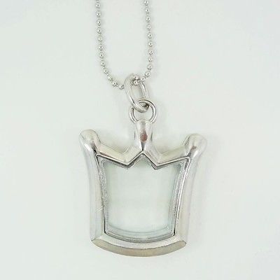 SILVER Crown LOCKET WITH CRYSTAL