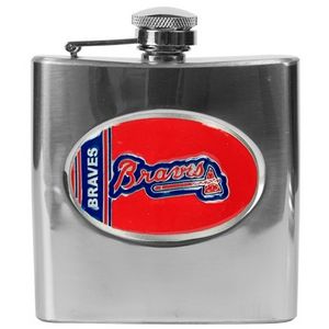 Atlanta Braves 6oz Stainless Steel Flask (Oval Logo)
