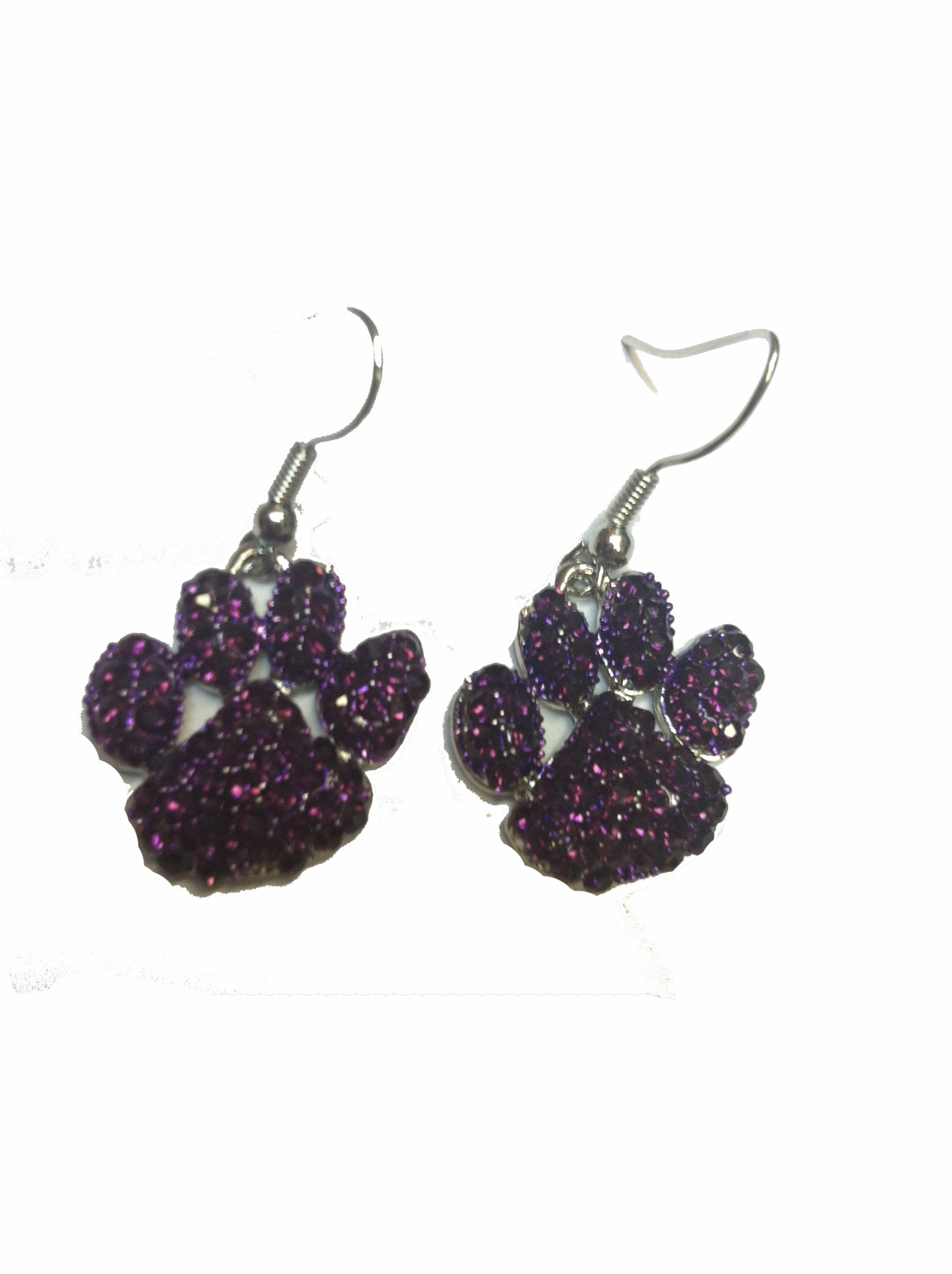 Paw Earrings purple