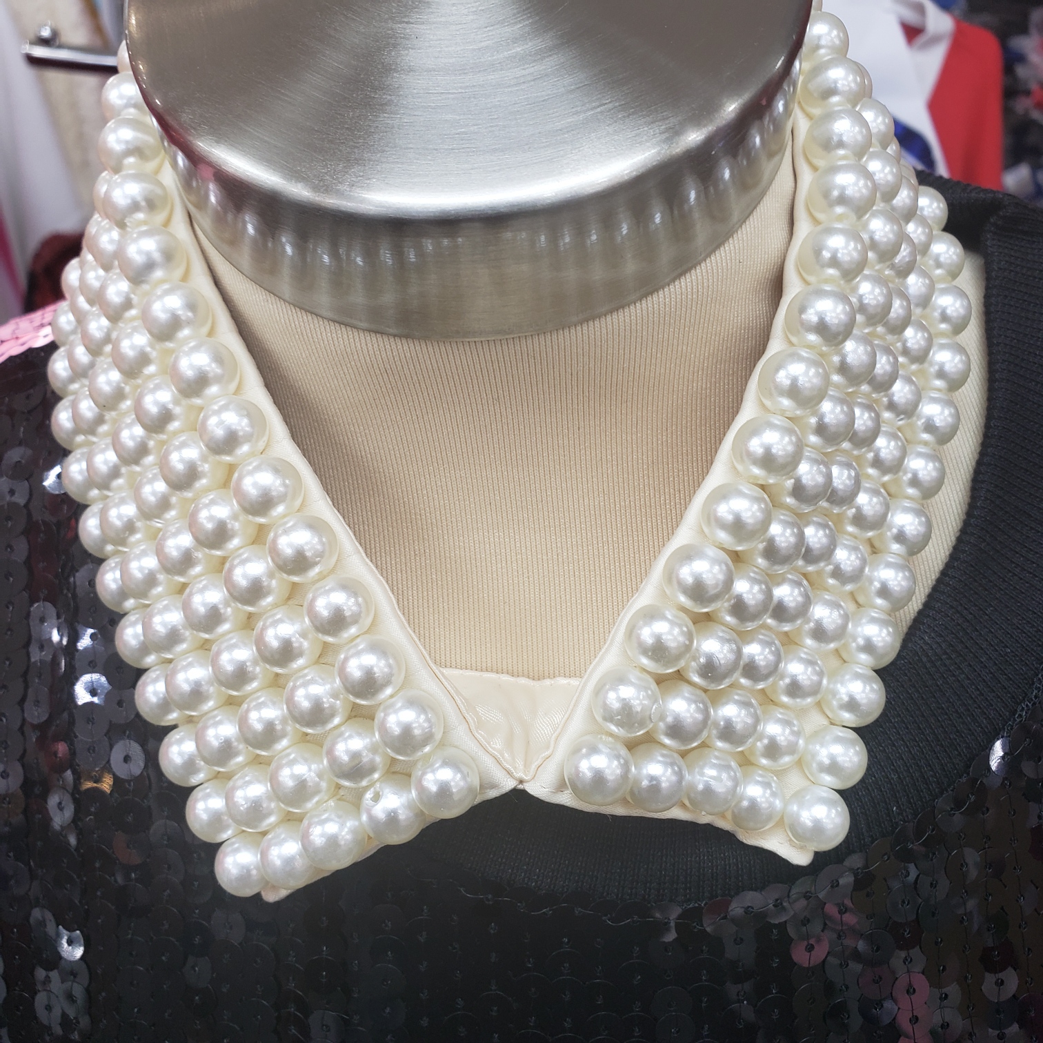 Necklace Collar pearl color