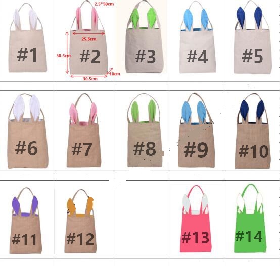 Easter Gift Bag Cotton Burlap Material Rabbit Ear Shape Bags for