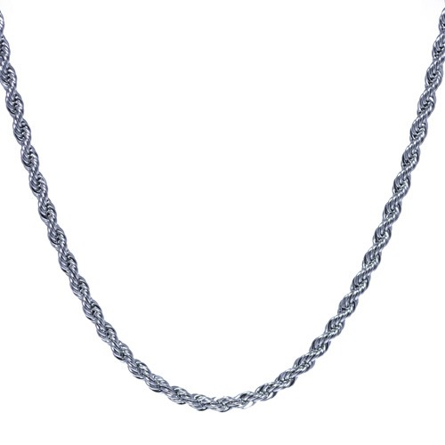 SILVER ROPE CHAIN 4MM 24INCH