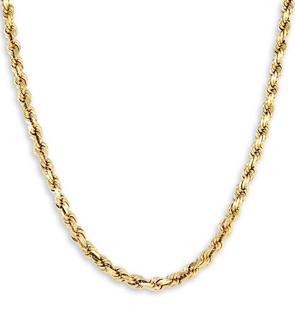 GOLD ROPE CHAIN 4MM 24INCH