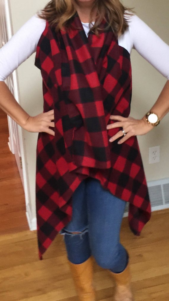 Plaid black and red